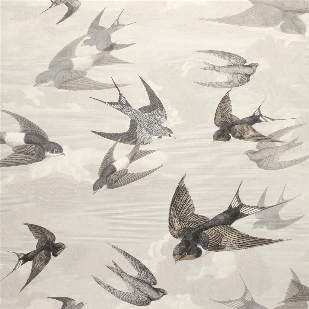 John Derian Picture Book Papers Chimney Swallows Dusk Wallpaper