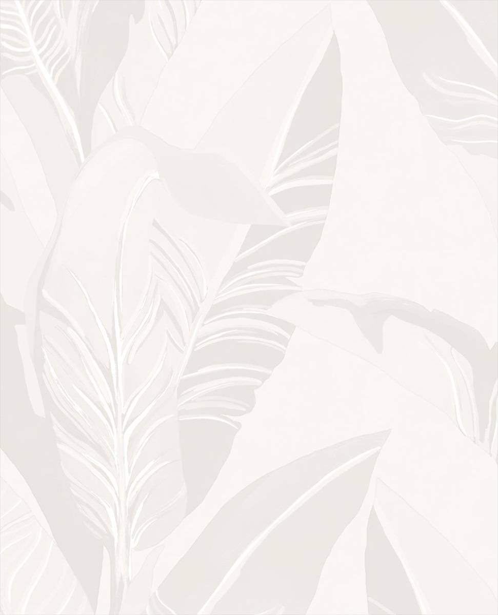 Lush Palms - White - Wallpaper Trader
