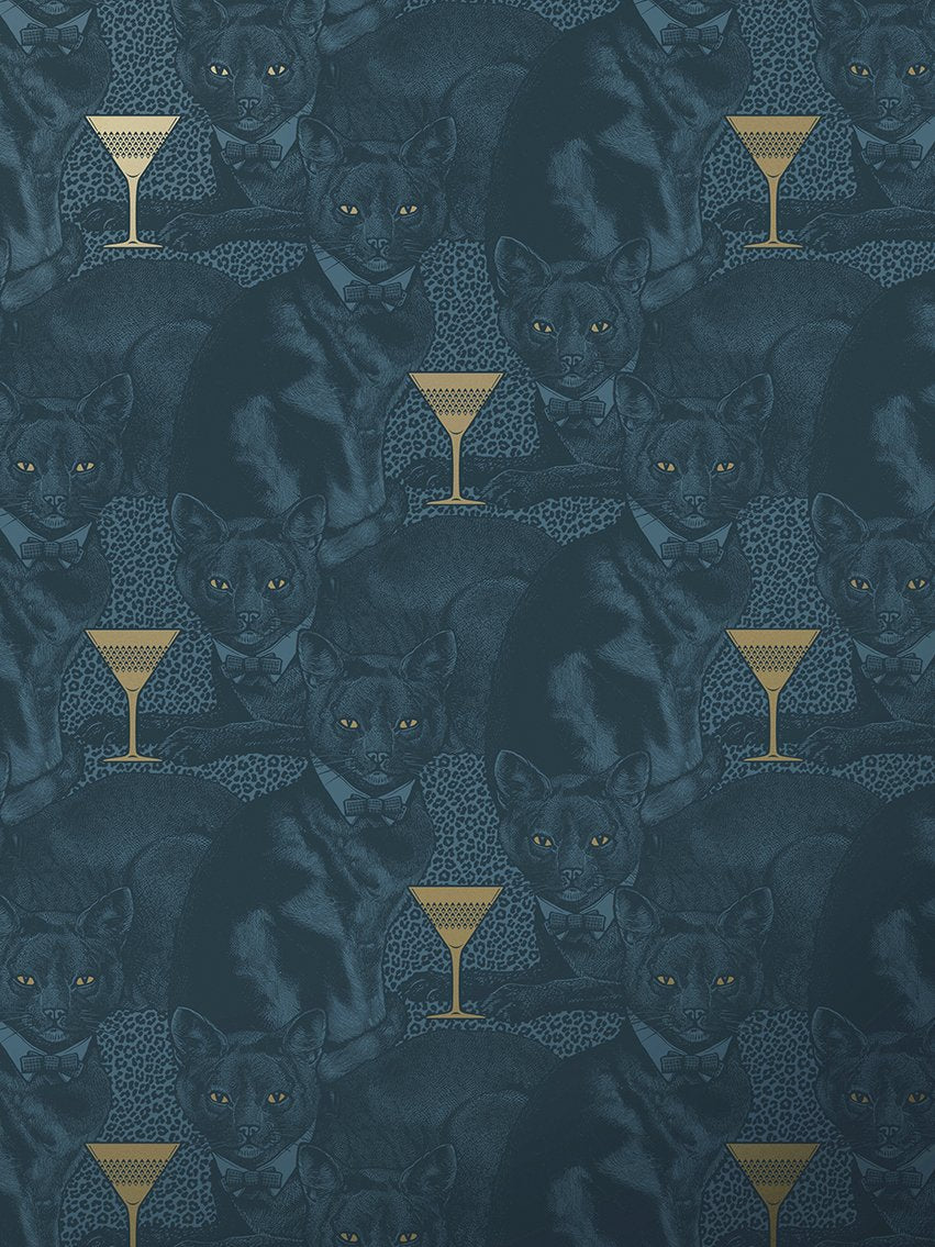 Cat-titude - Fierce Blue - Wallpaper Trader