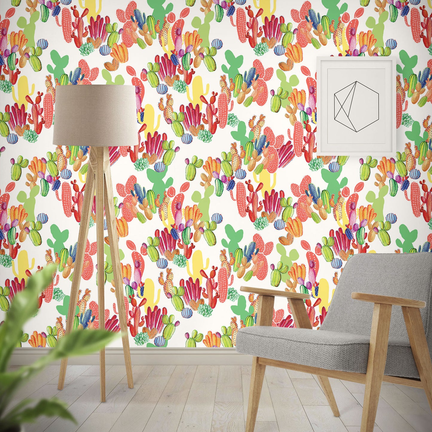 Cactus - Multicolour - Wallpaper Trader