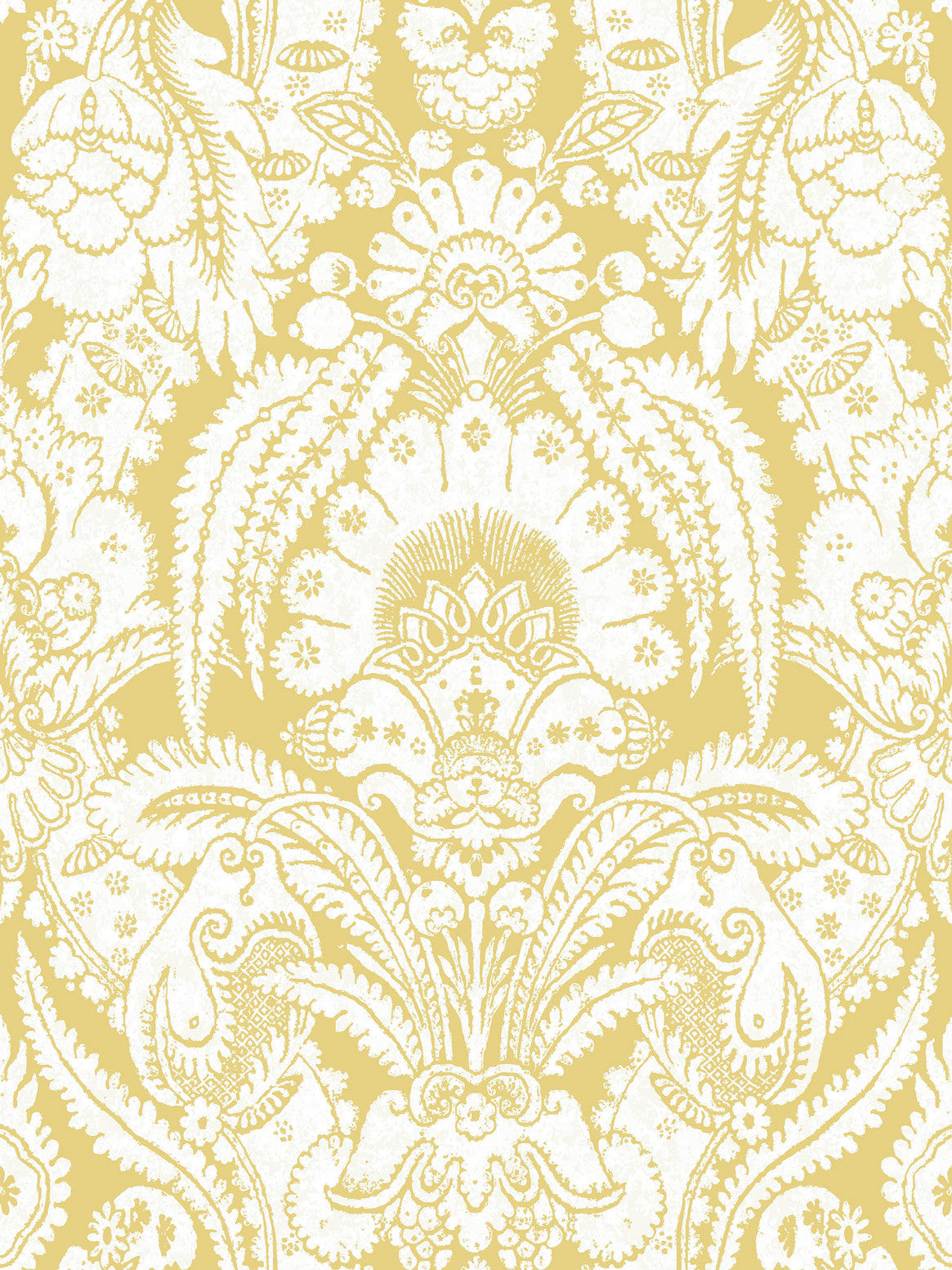 Chatterton - French Yellow & Ivory - Wallpaper Trader