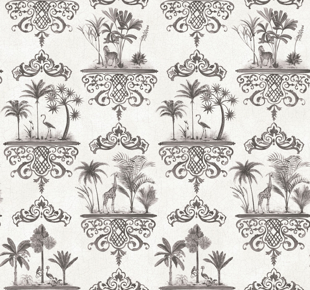 Rousseau - Charcoal - Wallpaper Trader
