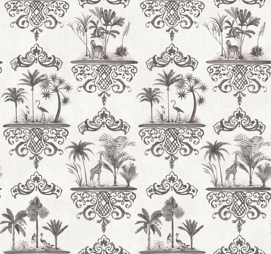 Rousseau - Charcoal - Wallpaper Trader