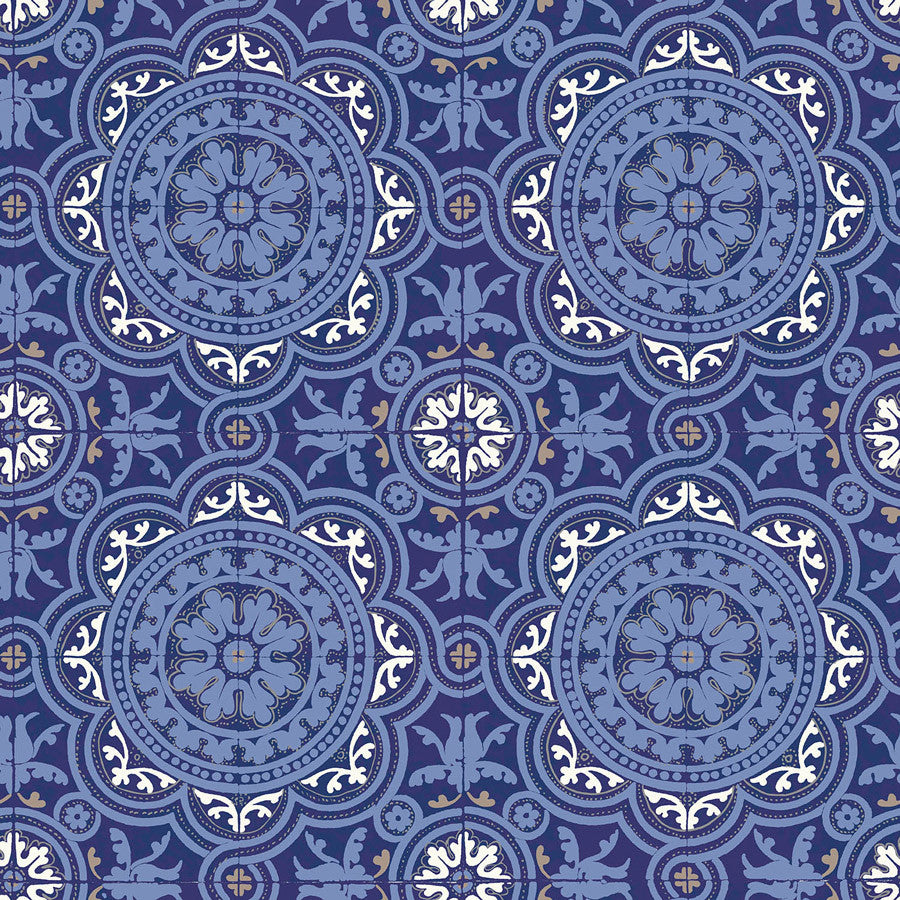 Piccadilly - Blue - Wallpaper Trader