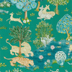 Pamir Garden - Teal - Wallpaper Trader