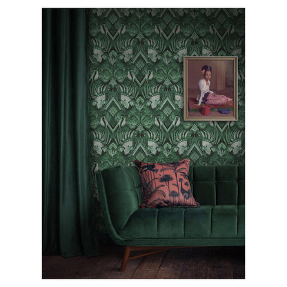Divine Plumage - Emerald Green - Wallpaper Trader