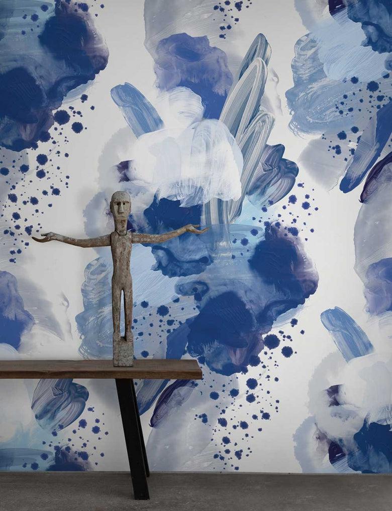 English Rose - Blue - Wallpaper Trader