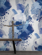 English Rose - Blue - Wallpaper Trader