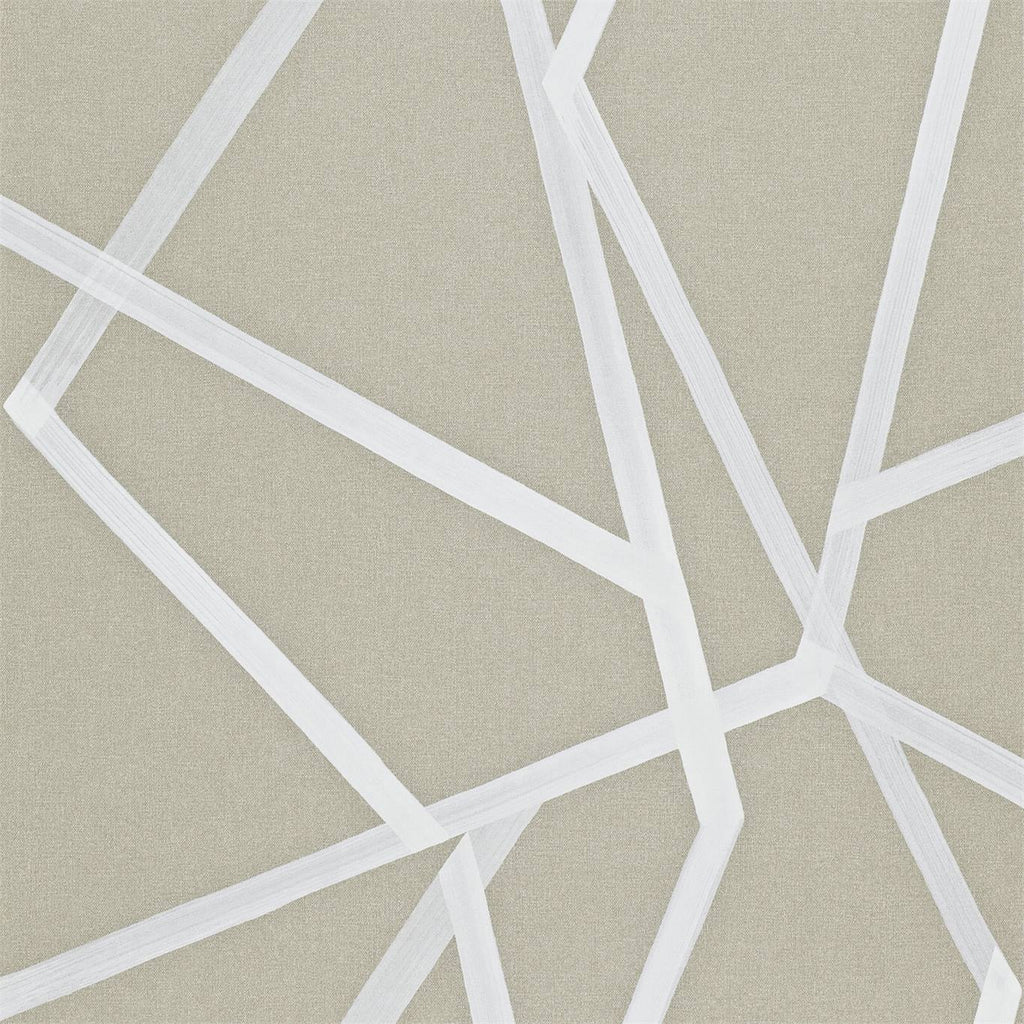 Sumi Geometric wallpaper - White on Pebble