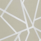 Sumi Geometric wallpaper - White on Pebble