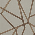 Sumi wallpaper by Harlequin, close-up flat swatch of bronze geometric brushstroke lines on a linen ground