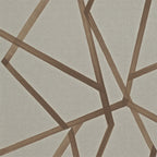 Sumi Geometric wallpaper - Copper on Hessian