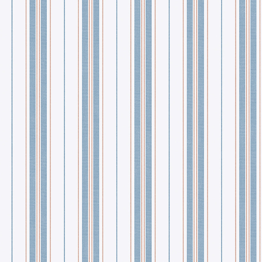 Hamnskär Stripe - Blue - Wallpaper Trader