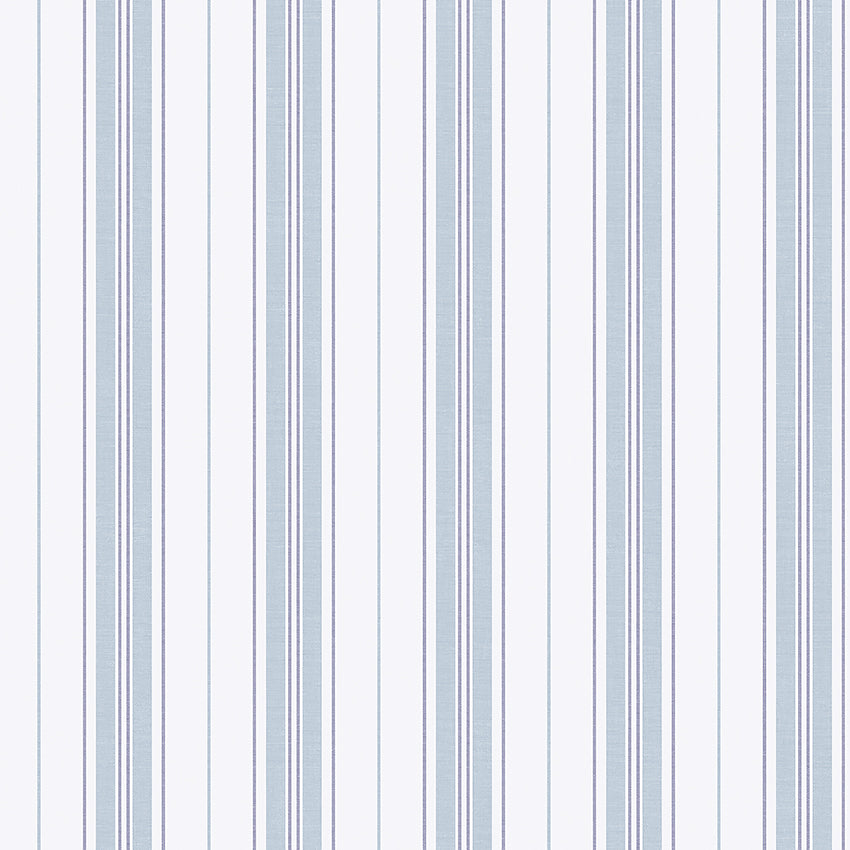 Hamnskär Stripe - Blue and White - Wallpaper Trader