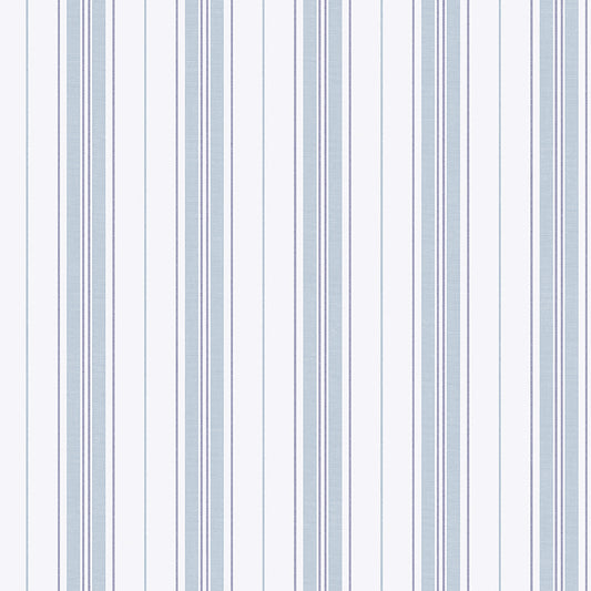 Hamnskär Stripe - Blue and White - Wallpaper Trader