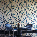 Sumi Geometric wallpaper - Indigo Blue