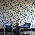 Sumi Geometric wallpaper - Indigo Blue