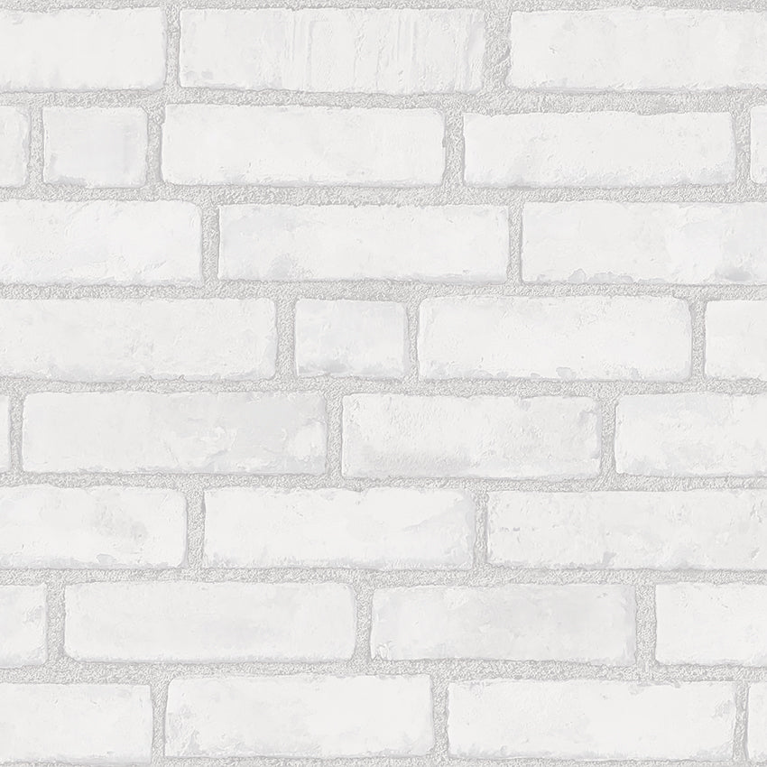 Original Brick- Grey and White - Wallpaper Trader