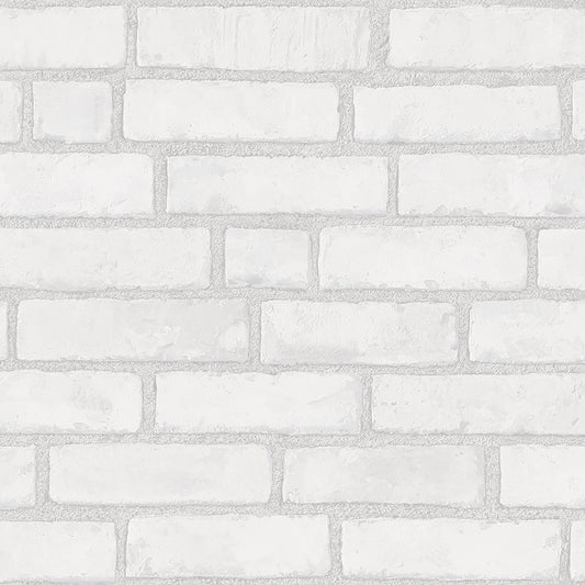 Original Brick- Grey and White - Wallpaper Trader