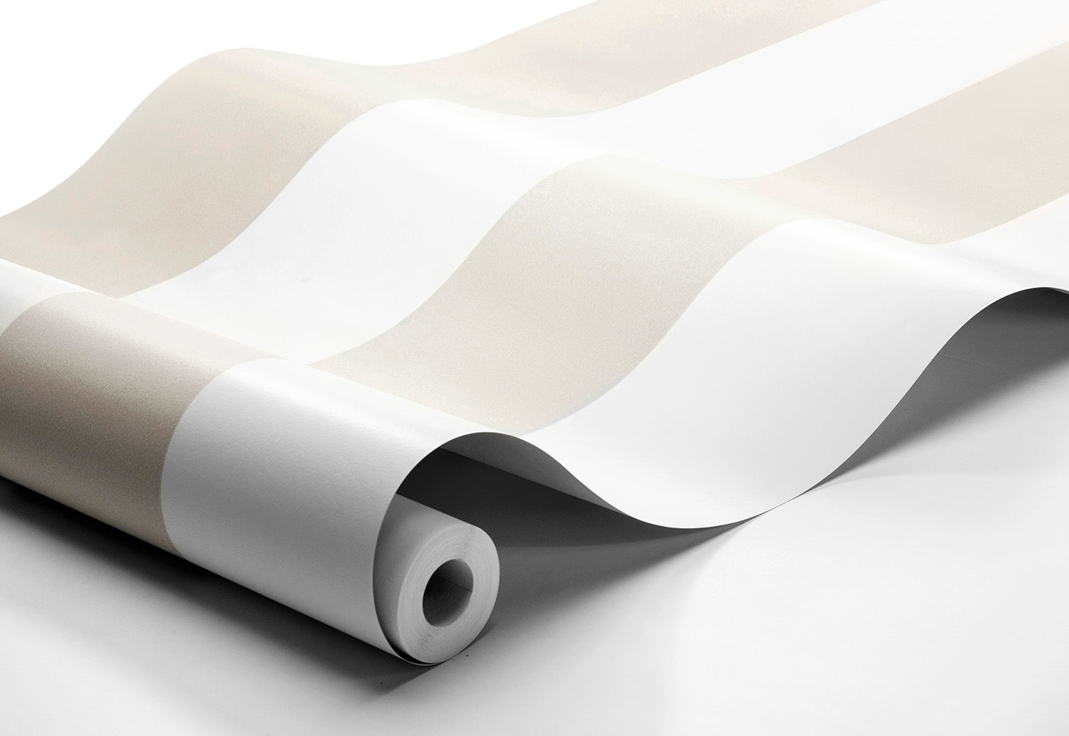 Orust Stripe - Taupe & White - Wallpaper Trader