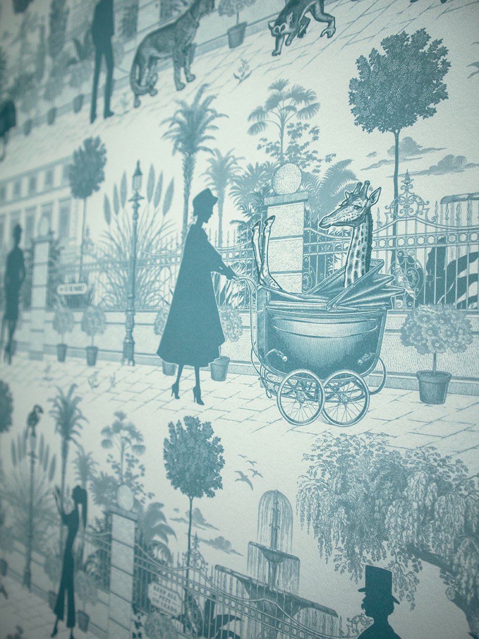 Portobello Parade - Jellied Teal - Wallpaper Trader