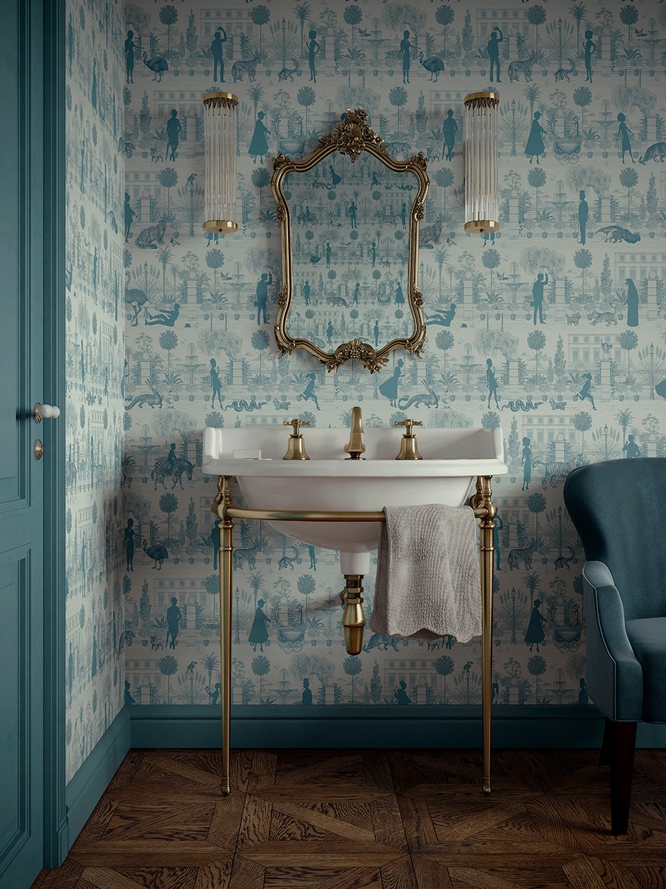 Portobello Parade - Jellied Teal - Wallpaper Trader