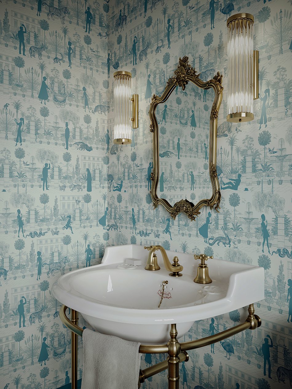 Portobello Parade - Jellied Teal - Wallpaper Trader