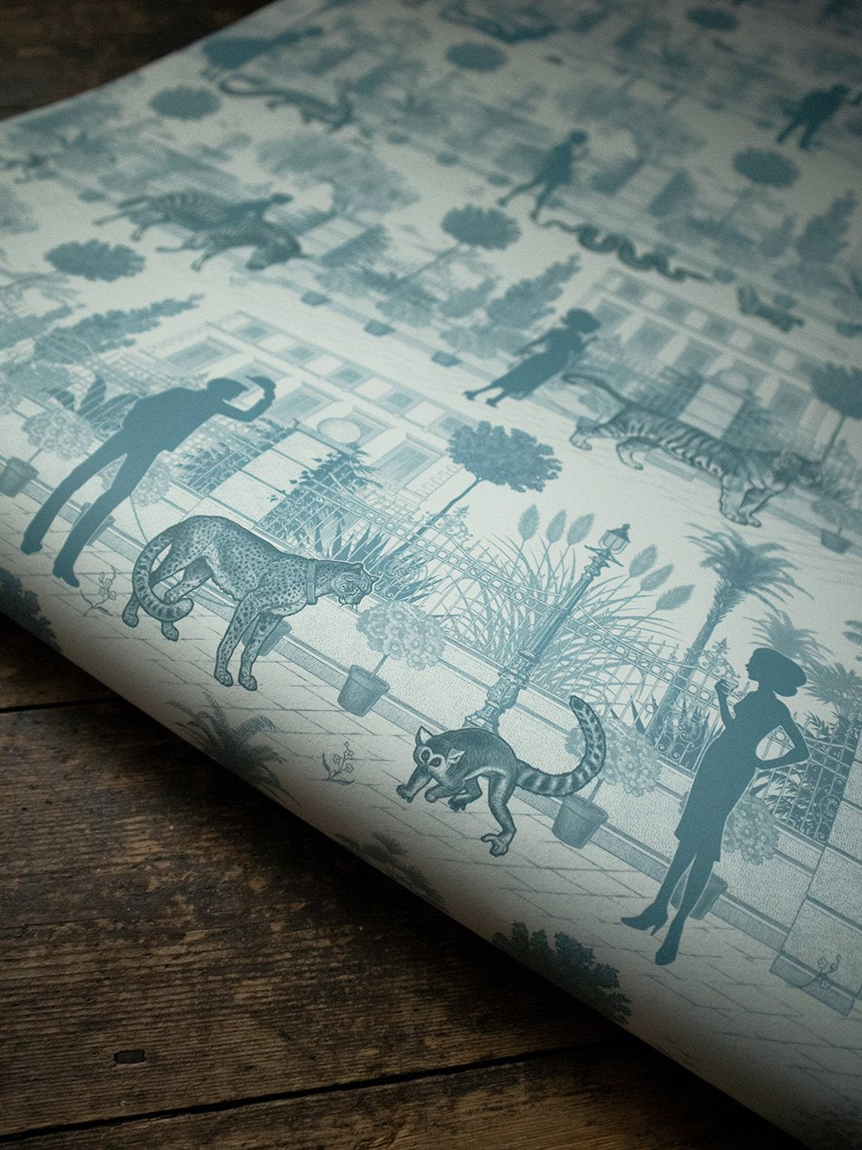 Portobello Parade - Jellied Teal - Wallpaper Trader