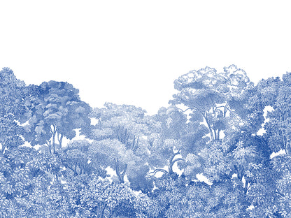 Bellewood - Blue Toile - Wallpaper Trader