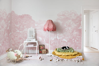 Bellewood - Pink & White - Wallpaper Trader