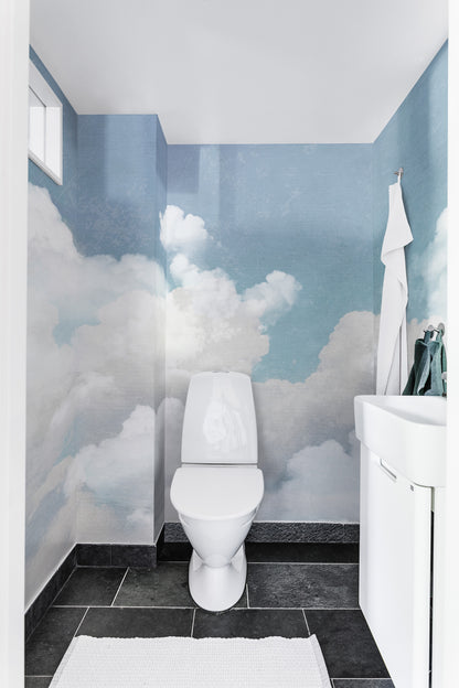 Cuddle Clouds - Cloud Blue and White - Wallpaper Trader