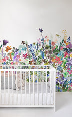 May Meadow,Pastel - White,Green,Multi & Purple - Wallpaper Trader