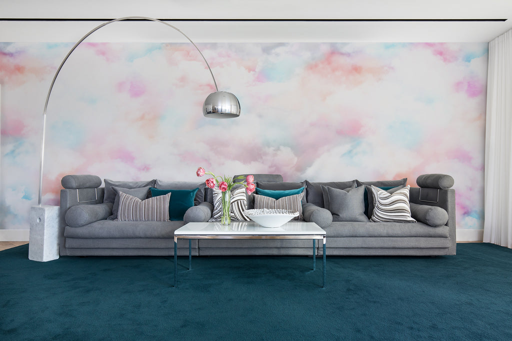 Coral Clouds - Pink - Wallpaper Trader