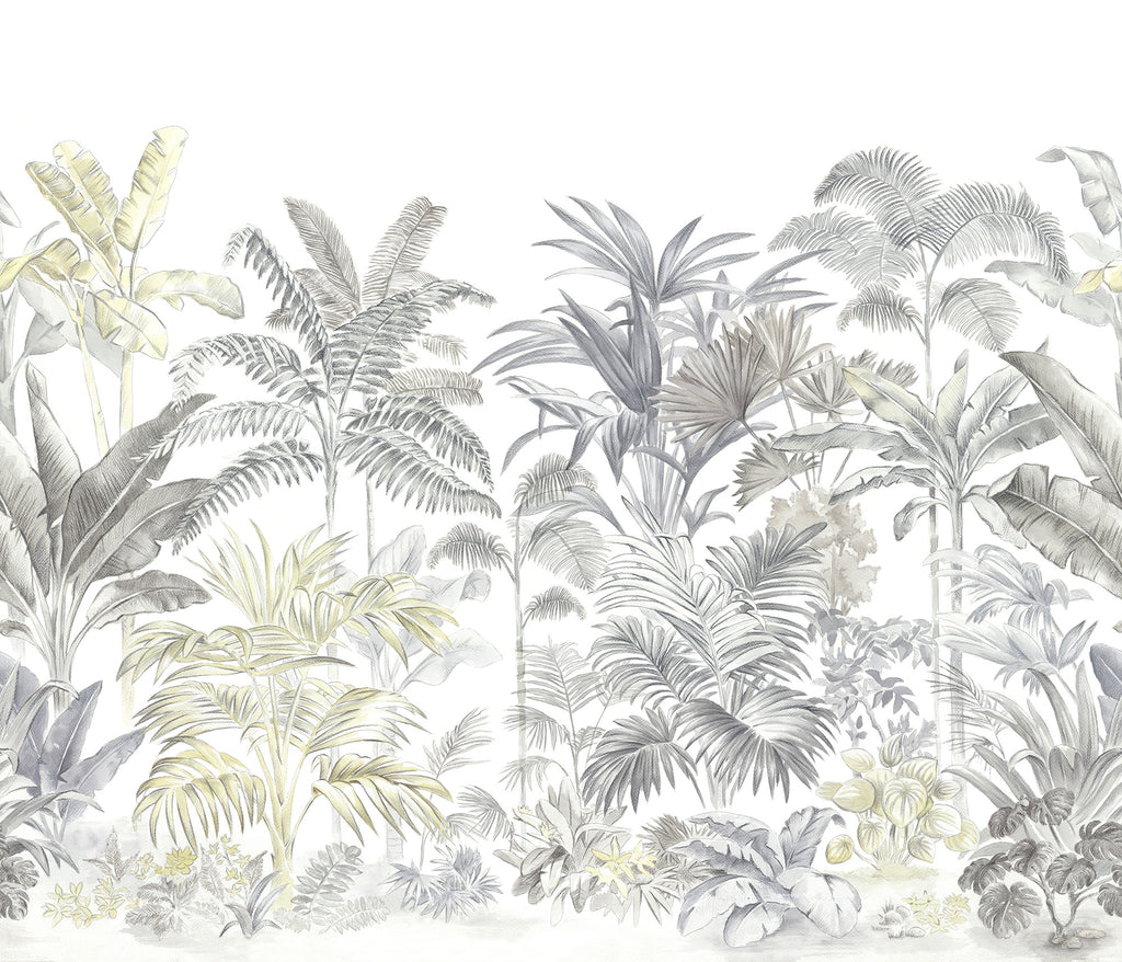 Pride Palms - Pewter - Wallpaper Trader