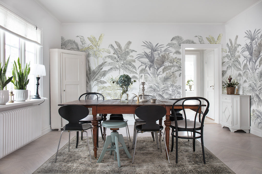 Pride Palms - Pewter - Wallpaper Trader