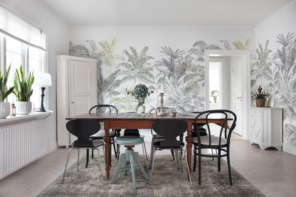 Pride Palms - Pewter - Wallpaper Trader