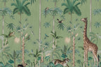 Giraffe's Stroll - Emerald Green - Wallpaper Trader