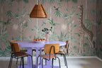 Giraffe's Stroll - Pink - Wallpaper Trader