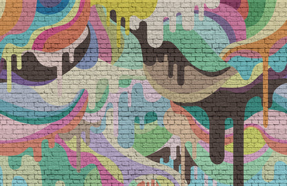 Dripping Rainbow - Multi Color - Wallpaper Trader