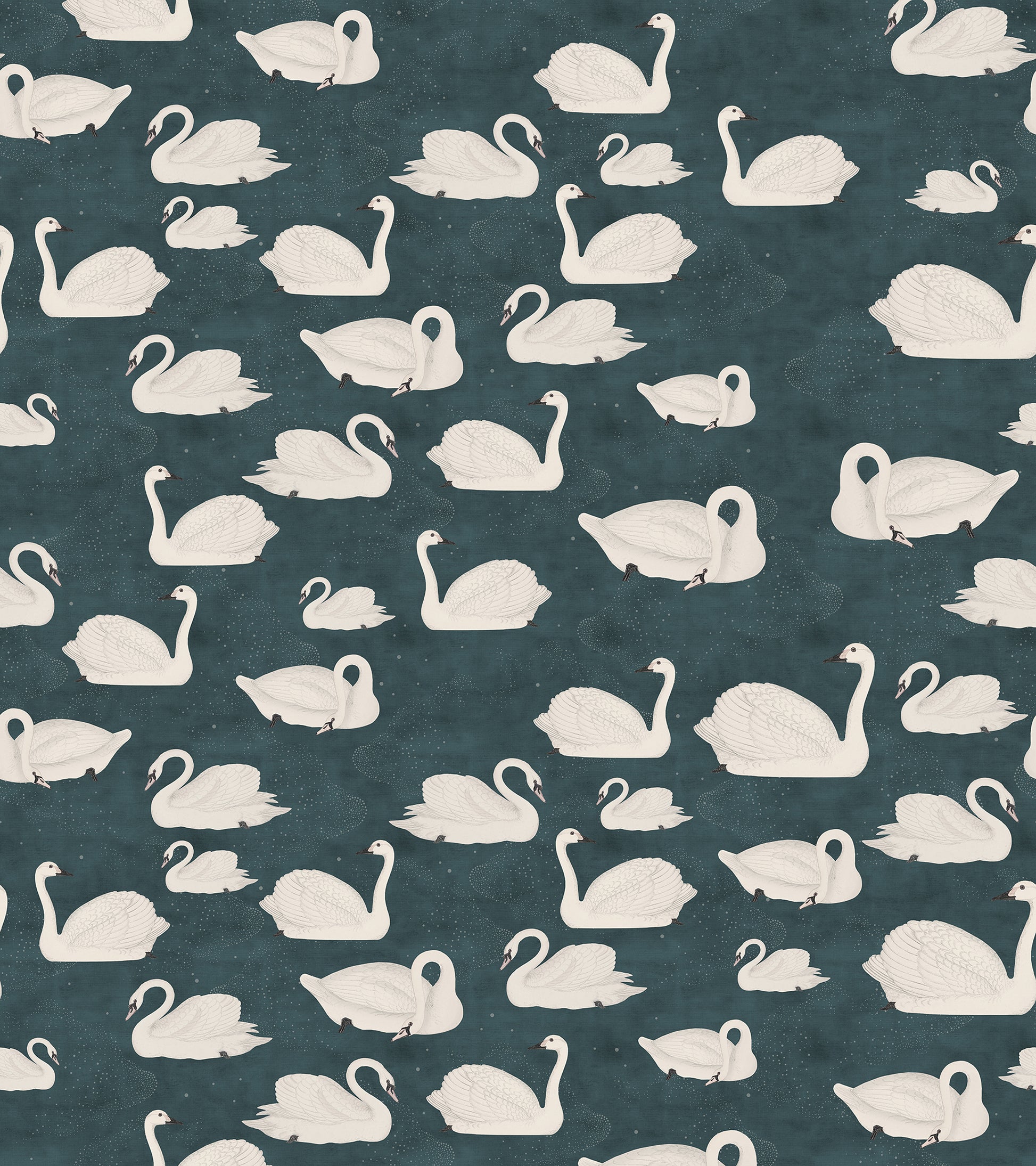 Cygne - Provincial Blue and Limed Spruce - Wallpaper Trader