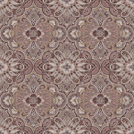 Rustic Ornament-Multi Colors and Red - Wallpaper Trader