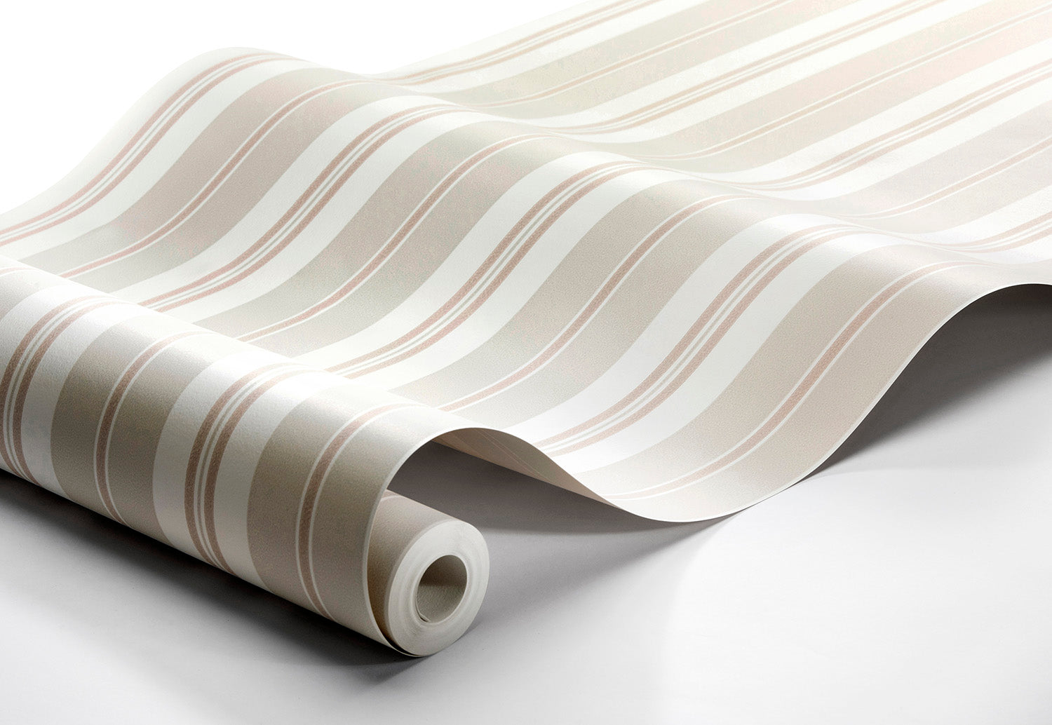 Sandhamn Stripe - Neutrals and Pink - Wallpaper Trader