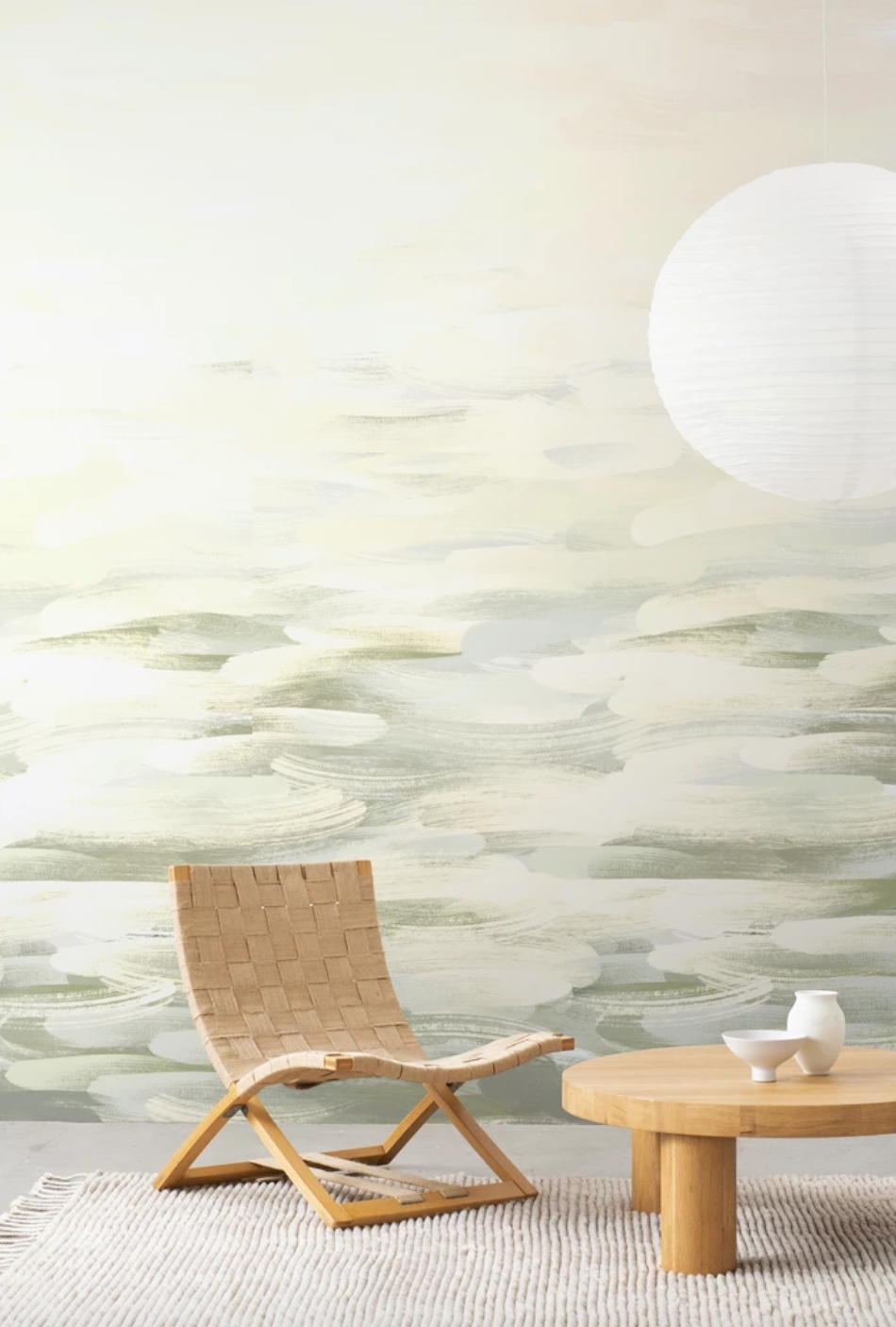 Desertscape - Green - Wallpaper Trader