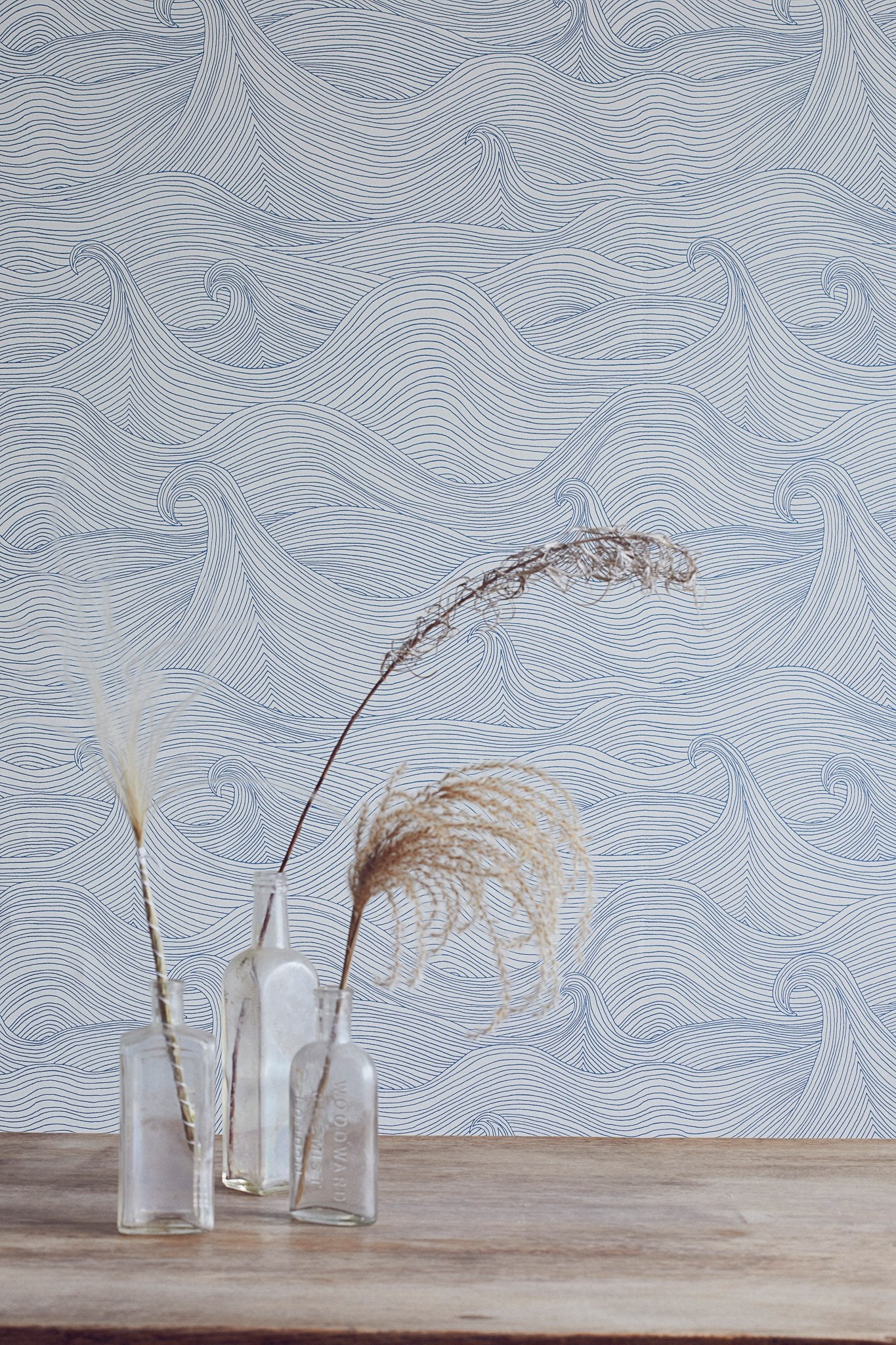 Abigail Edwards - Seascape in Solstice - Blue Waves on White ...