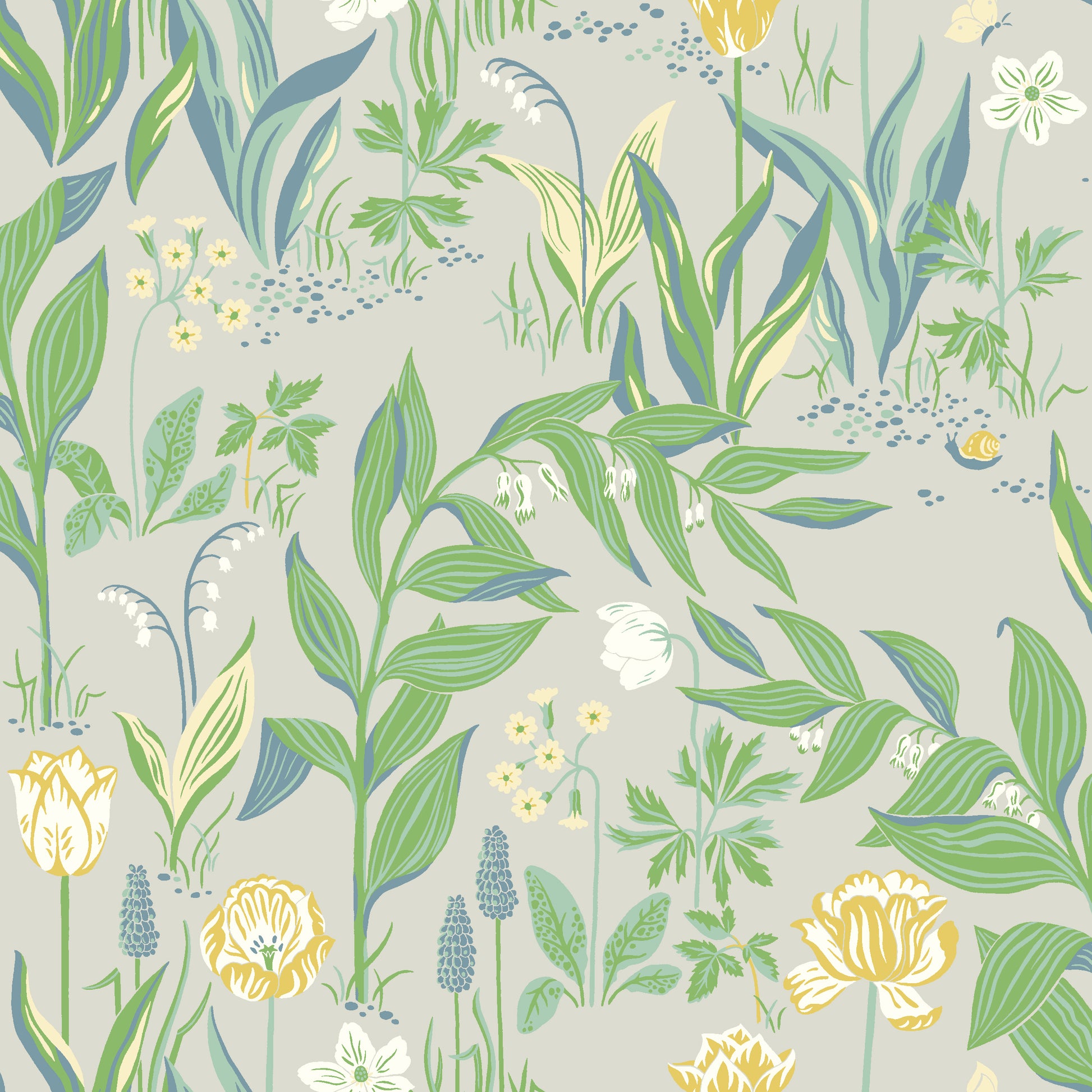 Spring Garden - Grey - Wallpaper Trader