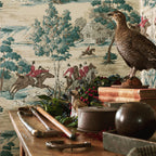 Tally Ho - Teal - Wallpaper Trader