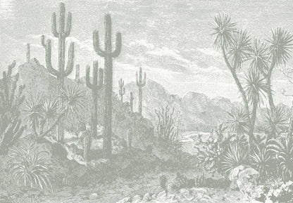 Oasis Desert Wall Mural - Grey - Wallpaper Trader