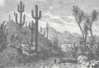 Oasis Desert Wall Mural - Monochrome - Wallpaper Trader