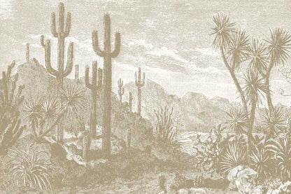 Oasis Desert Wall Mural - Tan - Wallpaper Trader