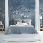 Vintage Summer Floral Wall Mural in Blue - Wallpaper Trader